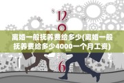 离婚一般抚养费给多少(离婚一般抚养费给多少4000一个月工资)
