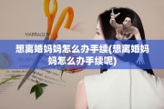 想离婚妈妈怎么办手续(想离婚妈妈怎么办手续呢) 想离婚妈妈怎么办手续(想离婚妈妈怎么办手续呢)