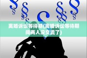 离婚诉讼等待期(离婚诉讼等待期间两人没交流了)