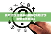 离婚时伪造借条有用嘛(离婚时伪造借条有用嘛)