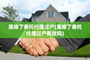 离婚了委托代理过户(离婚了委托代理过户有效吗)