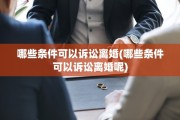 哪些条件可以诉讼离婚(哪些条件可以诉讼离婚呢)