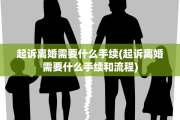 起诉离婚需要什么手续(起诉离婚需要什么手续和流程)