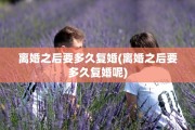 离婚之后要多久复婚(离婚之后要多久复婚呢)