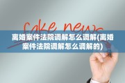 离婚案件法院调解怎么调解(离婚案件法院调解怎么调解的)