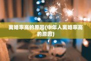 离婚率高的原因(中年人离婚率高的原因)
