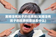 离婚没有孩子的抚养权(离婚没有孩子的抚养权意味着什么)