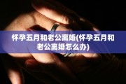 怀孕五月和老公离婚(怀孕五月和老公离婚怎么办)