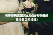 老婆很想离婚怎么劝她(老婆很想离婚怎么劝她呢)