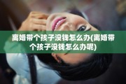 离婚带个孩子没钱怎么办(离婚带个孩子没钱怎么办呢)