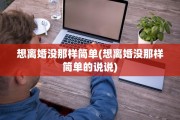 想离婚没那样简单(想离婚没那样简单的说说)