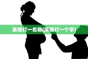 离婚打一名称(离婚打一个字)