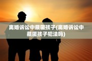 离婚诉讼中藏匿孩子(离婚诉讼中藏匿孩子犯法吗)