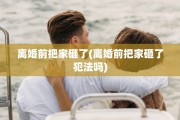 离婚前把家砸了(离婚前把家砸了犯法吗)