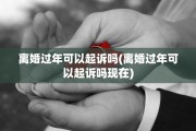 离婚过年可以起诉吗(离婚过年可以起诉吗现在)