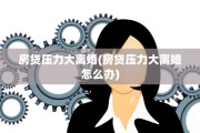 房贷压力大离婚(房贷压力大离婚怎么办)
