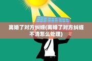 离婚了对方纠缠(离婚了对方纠缠不清怎么处理)