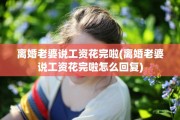 离婚老婆说工资花完啦(离婚老婆说工资花完啦怎么回复)