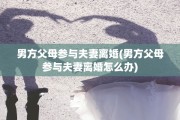 男方父母参与夫妻离婚(男方父母参与夫妻离婚怎么办)