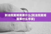 到法院离婚需要什么(到法院离婚需要什么手续)