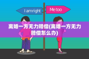 离婚一方无力赔偿(离婚一方无力赔偿怎么办)