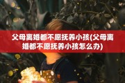 父母离婚都不愿抚养小孩(父母离婚都不愿抚养小孩怎么办)