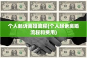 个人起诉离婚流程(个人起诉离婚流程和费用)