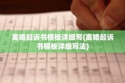 离婚起诉书模板详细写(离婚起诉书模板详细写法)