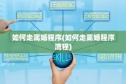 如何走离婚程序(如何走离婚程序流程)