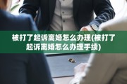被打了起诉离婚怎么办理(被打了起诉离婚怎么办理手续)