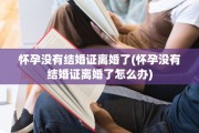 怀孕没有结婚证离婚了(怀孕没有结婚证离婚了怎么办)