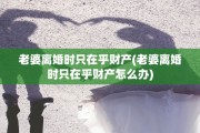 老婆离婚时只在乎财产(老婆离婚时只在乎财产怎么办)