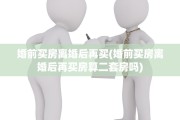 婚前买房离婚后再买(婚前买房离婚后再买房算二套房吗)