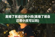 离婚了就自己带小孩(离婚了就自己带小孩可以吗)