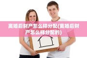 离婚后财产怎么样分配(离婚后财产怎么样分配的)