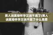 男人说离婚怀孕又说不离了(男人说离婚怀孕又说不离了什么意思)
