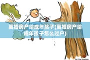 离婚房产给成年孩子(离婚房产给成年孩子怎么过户)