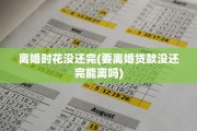 离婚时花没还完(要离婚贷款没还完能离吗)