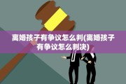 离婚孩子有争议怎么判(离婚孩子有争议怎么判决)
