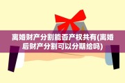 离婚财产分割能否产权共有(离婚后财产分割可以分期给吗)