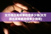 女方提出离婚要赔偿多少钱(女方提出离婚要赔偿多少钱呢)