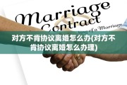 对方不肯协议离婚怎么办(对方不肯协议离婚怎么办理)