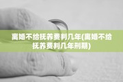 离婚不给抚养费判几年(离婚不给抚养费判几年刑期)