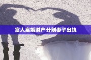 富人离婚财产分割妻子出轨