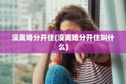 没离婚分开住(没离婚分开住叫什么)