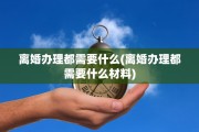 离婚办理都需要什么(离婚办理都需要什么材料)