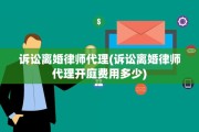诉讼离婚律师代理(诉讼离婚律师代理开庭费用多少)