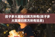 孩子多大离婚归男方所有(孩子多大离婚归男方所有抚养)