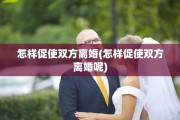 怎样促使双方离婚(怎样促使双方离婚呢)
