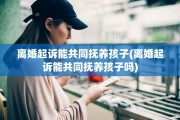 离婚起诉能共同抚养孩子(离婚起诉能共同抚养孩子吗)